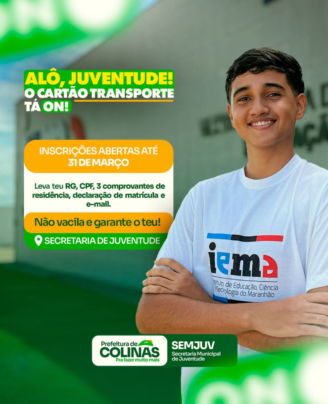 Inscrições para o Cartão Transporte vão até o dia 31 de março